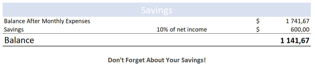 savings section