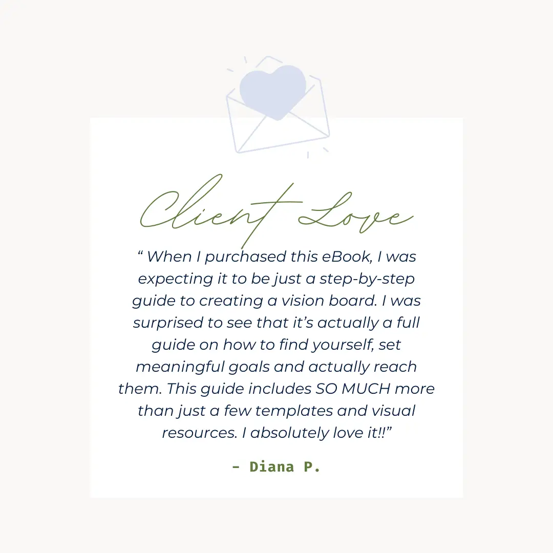 Vision board template - Testimonial 1