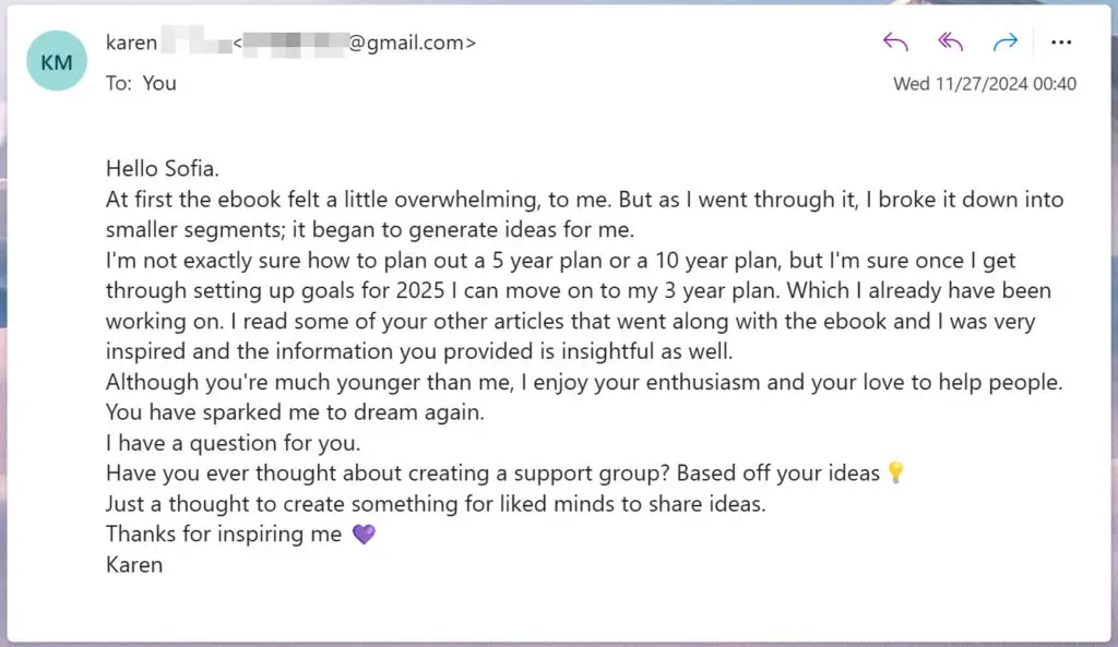 Karen Master Plan testimonial